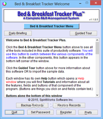 Bed & Breakfast Tracker Plus screenshot