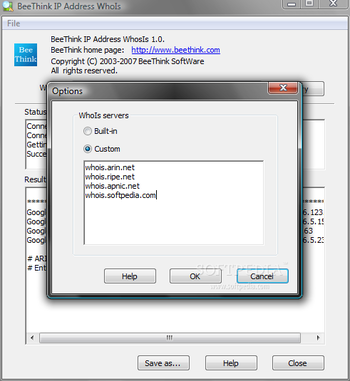 BeeThink IP Address WhoIs screenshot 2