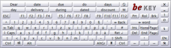 beKEY on-screen keyboard screenshot
