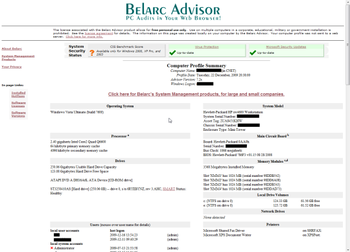 Belarc Advisor screenshot