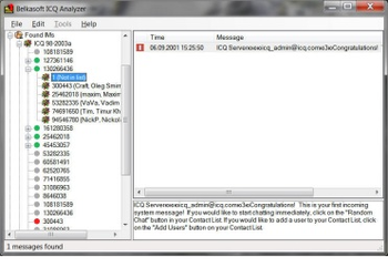Belkasoft ICQ Analyzer screenshot