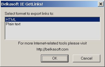 Belkasoft IE GetLinks screenshot