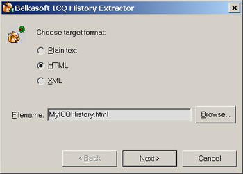 Belkasoft MSN History Extractor screenshot