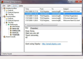 Belkasoft Outlook Analyzer Pro screenshot