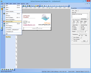 Belltech Business Cards Designer Pro screenshot 3