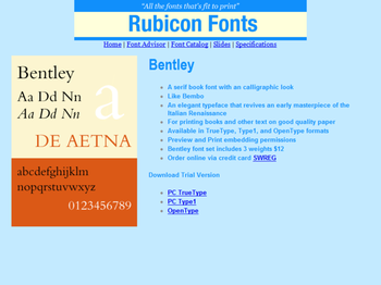 Bentley Font Type1 screenshot