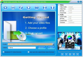 Bestel AVI WMV FLV RM MPEG MOV iPod iPhone 3GP Video Converter screenshot 2