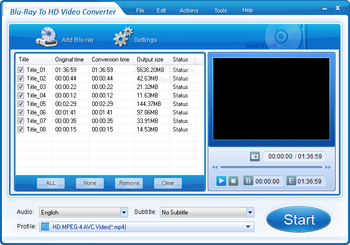 BestHD Blu-Ray to HD Video Converter screenshot