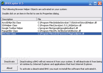 BHOCaptor screenshot