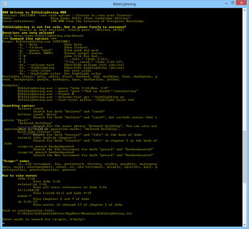 BibleLightning Console screenshot