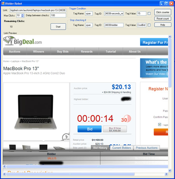 Bidder Robot screenshot