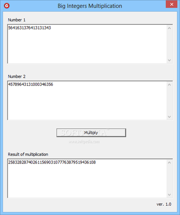 Big Integers Multiplication screenshot