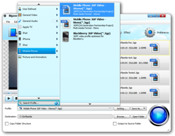 Bigasoft 3GP Converter screenshot 3