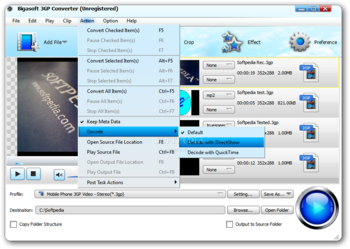 Bigasoft 3GP Converter screenshot 7
