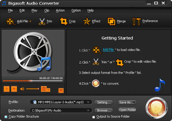 Bigasoft Audio Converter screenshot