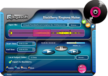 Bigasoft BlackBerry Ringtone Maker screenshot 2