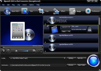 Bigasoft DVD to iPad Converter screenshot