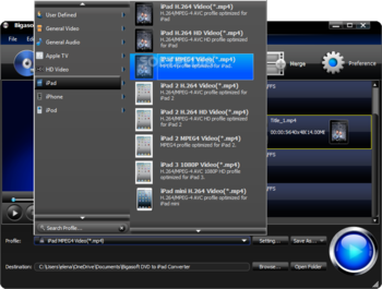 Bigasoft DVD to iPad Converter screenshot 2