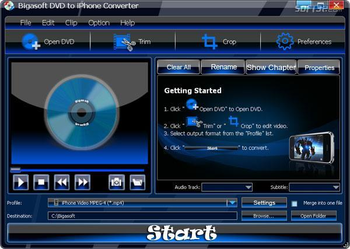 Bigasoft DVD to iPhone Converter screenshot 2