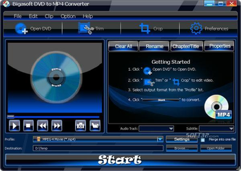 Bigasoft DVD to MP4 Converter screenshot 2