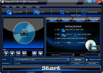 Bigasoft DVD to PSP Converter screenshot 2
