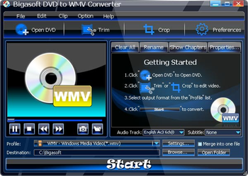 Bigasoft DVD to WMV Converter screenshot 3