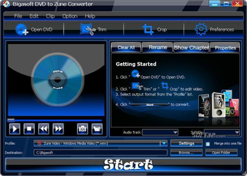 Bigasoft DVD to Zune Converter screenshot 2