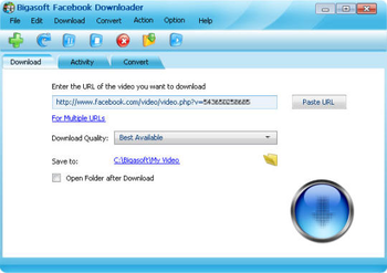 Bigasoft Facebook Downloader screenshot