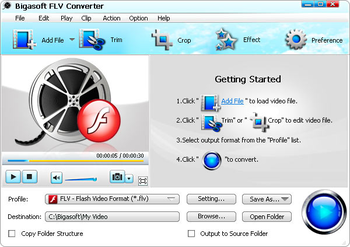 Bigasoft FLV Converter screenshot 2
