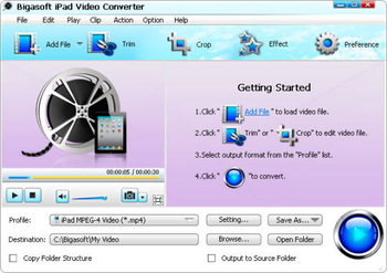 Bigasoft iPad Video Converter screenshot