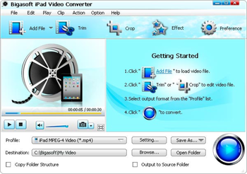 Bigasoft iPad Video Converter screenshot