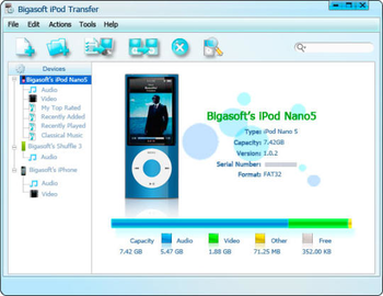 Bigasoft iPod Transfer screenshot