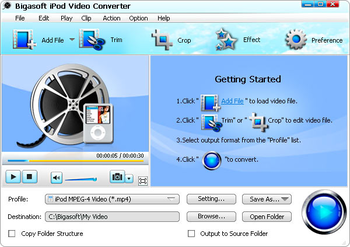 Bigasoft iPod Video Converter screenshot 2