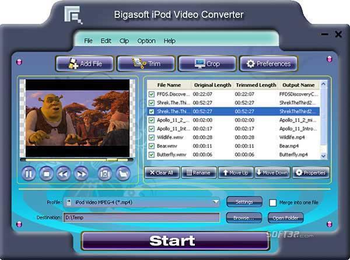 Bigasoft iPod Video Converter screenshot 3