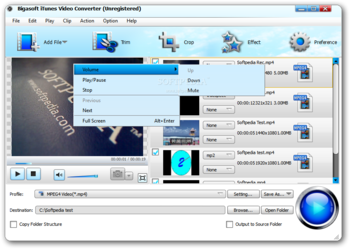 Bigasoft iTunes Video Converter screenshot 2