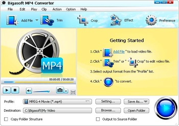 Bigasoft MP4 Converter screenshot 2