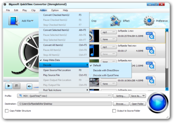 Bigasoft QuickTime Converter screenshot 12