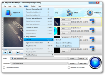 Bigasoft RealPlayer Converter screenshot 7