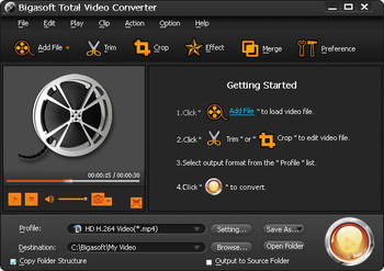 Bigasoft Total Video Converter screenshot