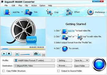 Bigasoft WebM Converter screenshot