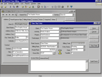 Bill Central Time Billing screenshot