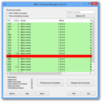 Bill2's Process Manager screenshot