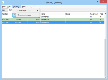 BillNag screenshot 2