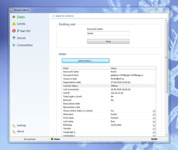 Bimoid server screenshot 2