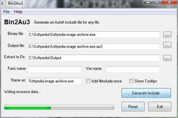 Bin2Au3 screenshot