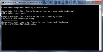 Bin2Coe screenshot