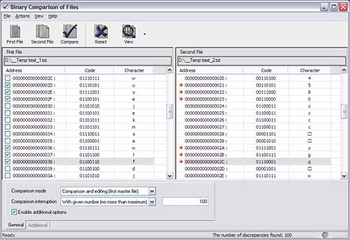 Binary Comparison of Files screenshot