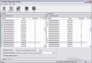 Binary Comparison of Files screenshot 2