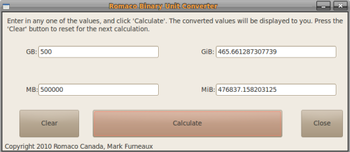 Binary Unit Converter screenshot