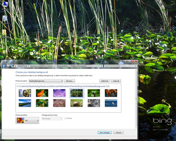Bing Earth Day Windows 7 Theme screenshot